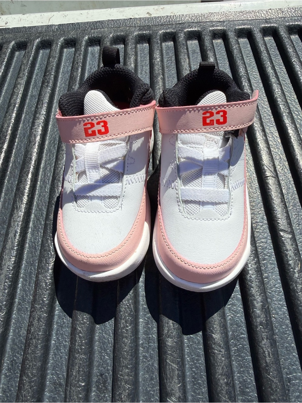 Nike Kids' Pink and White Strap Sneaker - Picture 2 of 4